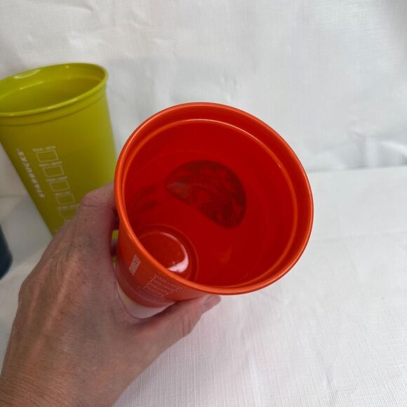 Starbucks Reusable Color Changing Cold Hot Plastic Cups Set of 3 w/ Coffee Lids - Picture 10 of 13